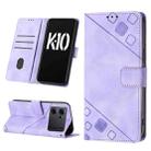 For OPPO K10 5G Skin-feel Embossed Leather Phone Case(Light Purple) - 1