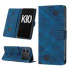 For OPPO K10 5G Skin-feel Embossed Leather Phone Case(Blue) - 1