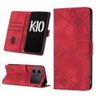 For OPPO K10 5G Skin-feel Embossed Leather Phone Case(Red) - 1