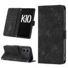 For OPPO K10 5G Skin-feel Embossed Leather Phone Case(Black) - 1