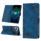 For OPPO K10 Pro 5G Skin-feel Embossed Leather Phone Case(Blue) - 1