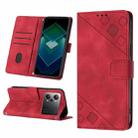 For OPPO K10 Pro 5G Skin-feel Embossed Leather Phone Case(Red) - 1