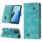 For OPPO Reno7 4G / F21 Pro Skin-feel Embossed Leather Phone Case(Green) - 1
