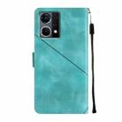 For OPPO Reno7 4G / F21 Pro Skin-feel Embossed Leather Phone Case(Green) - 3