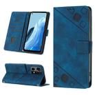 For OPPO Reno7 4G / F21 Pro Skin-feel Embossed Leather Phone Case(Blue) - 1