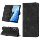 For OPPO Reno7 4G / F21 Pro Skin-feel Embossed Leather Phone Case(Black) - 1