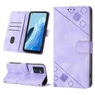 For OPPO Reno7 5G Foreign / Find X5 Lite Skin-feel Embossed Leather Phone Case(Light Purple) - 1