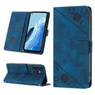 For OPPO Reno7 5G Foreign / Find X5 Lite Skin-feel Embossed Leather Phone Case(Blue) - 1