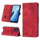 For OPPO Reno7 5G Foreign / Find X5 Lite Skin-feel Embossed Leather Phone Case(Red) - 1