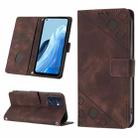 For OPPO Reno7 5G Foreign / Find X5 Lite Skin-feel Embossed Leather Phone Case(Brown) - 1