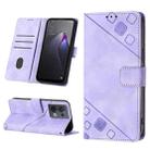 For OPPO Reno8 5G Skin-feel Embossed Leather Phone Case(Light Purple) - 1