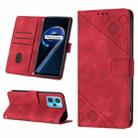 For Realme 9 Pro 5G / OnePlus Nord CE 2 Lite 5G Skin-feel Embossed Leather Phone Case(Red) - 1