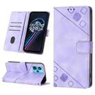 For Realme 9 Pro+ 5G / 9 4G Skin-feel Embossed Leather Phone Case(Light Purple) - 1