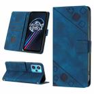 For Realme 9 Pro+ 5G / 9 4G Skin-feel Embossed Leather Phone Case(Blue) - 1