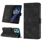 For Realme 9 Pro+ 5G / 9 4G Skin-feel Embossed Leather Phone Case(Black) - 1