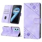 For Realme 9i / OPPO A36 / A76 Skin-feel Embossed Leather Phone Case(Light Purple) - 1