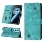 For Realme 9i / OPPO A36 / A76 Skin-feel Embossed Leather Phone Case(Green) - 1