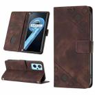 For Realme 9i / OPPO A36 / A76 Skin-feel Embossed Leather Phone Case(Brown) - 1