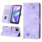 For Realme C12 / C15 / C25 / C25s Skin-feel Embossed Leather Phone Case(Light Purple) - 1