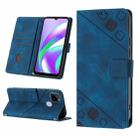 For Realme C12 / C15 / C25 / C25s Skin-feel Embossed Leather Phone Case(Blue) - 1