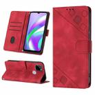 For Realme C12 / C15 / C25 / C25s Skin-feel Embossed Leather Phone Case(Red) - 1