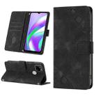 For Realme C12 / C15 / C25 / C25s Skin-feel Embossed Leather Phone Case(Black) - 1
