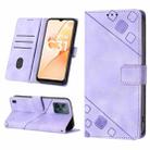 For Realme C31 4G Skin-feel Embossed Leather Phone Case(Light Purple) - 1