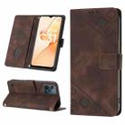 For Realme C31 4G Skin-feel Embossed Leather Phone Case(Brown) - 1