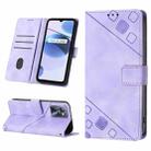 For Realme C35 Skin-feel Embossed Leather Phone Case(Light Purple) - 1