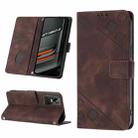 For Realme GT Neo3 Skin-feel Embossed Leather Phone Case(Brown) - 1