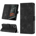 For Realme GT Neo3 Skin-feel Embossed Leather Phone Case(Black) - 1
