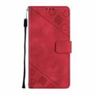 Skin-feel Embossed Leather Phone Case For OnePlus Nord N20 5G / OPPO Reno7 Z 5G / F21 Pro 5G Indian / Reno7 Lite 5G / Reno8 Lite 5G (Red) - 2