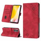 For Xiaomi 12 Lite Skin-feel Embossed Leather Phone Case(Red) - 1