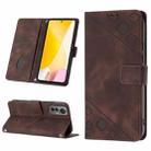 For Xiaomi 12 Lite Skin-feel Embossed Leather Phone Case(Brown) - 1