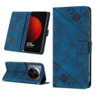 For Xiaomi 12 Ultra / 12S Ultra Skin-feel Embossed Leather Phone Case(Blue) - 1