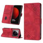 For Xiaomi 12 Ultra / 12S Ultra Skin-feel Embossed Leather Phone Case(Red) - 1