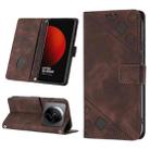 For Xiaomi 12 Ultra / 12S Ultra Skin-feel Embossed Leather Phone Case(Brown) - 1