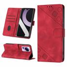 For Xiaomi Civi 2 Skin-feel Embossed Leather Phone Case(Red) - 1