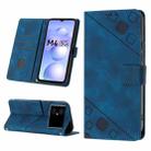 For Xiaomi Poco M4 5G / M5 4G Skin-feel Embossed Leather Phone Case(Blue) - 1
