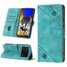 For Xiaomi Poco M4 Pro 4G Skin-feel Embossed Leather Phone Case(Green) - 1