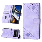 For Xiaomi Poco X4 Pro 5G Skin-feel Embossed Leather Phone Case(Light Purple) - 1