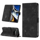 For Xiaomi Poco X4 Pro 5G Skin-feel Embossed Leather Phone Case(Black) - 1