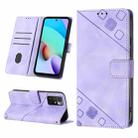 For Xiaomi Redmi 10 2022 / Note 11 4G Skin-feel Embossed Leather Phone Case(Light Purple) - 1