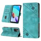 For Xiaomi Redmi 10 2022 / Note 11 4G Skin-feel Embossed Leather Phone Case(Green) - 1