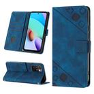 For Xiaomi Redmi 10 2022 / Note 11 4G Skin-feel Embossed Leather Phone Case(Blue) - 1