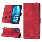 For Xiaomi Redmi 10 Prime+ 5G Skin-feel Embossed Leather Phone Case(Red) - 1