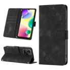 For Xiaomi Redmi 10A Skin-feel Embossed Leather Phone Case(Black) - 1