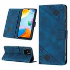 For Xiaomi Redmi 10C 4G Skin-feel Embossed Leather Phone Case(Blue) - 1