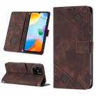 For Xiaomi Redmi 10C 4G Skin-feel Embossed Leather Phone Case(Brown) - 1