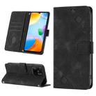For Xiaomi Redmi 10C 4G Skin-feel Embossed Leather Phone Case(Black) - 1